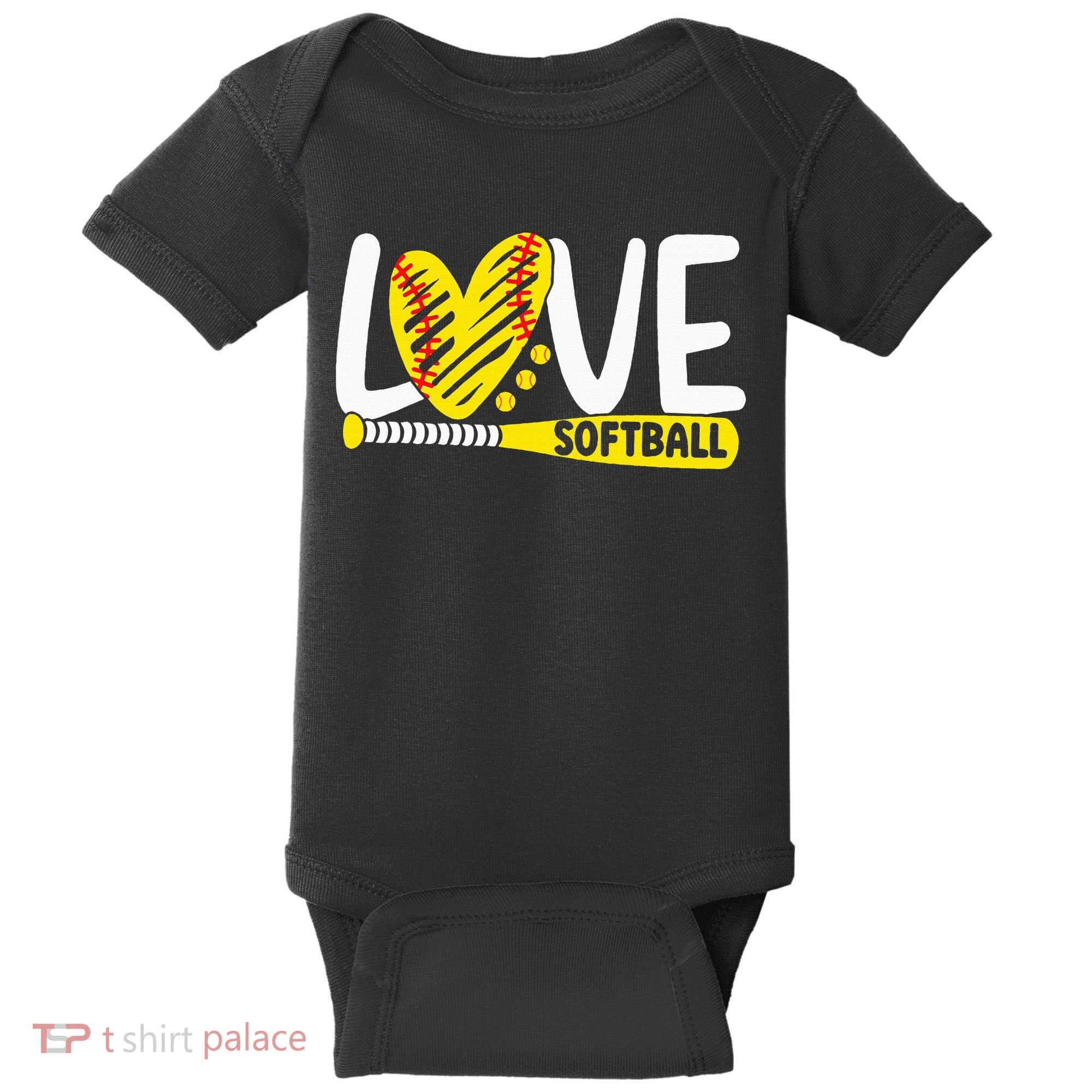 Softball For Love Softball Baby Bodysuit