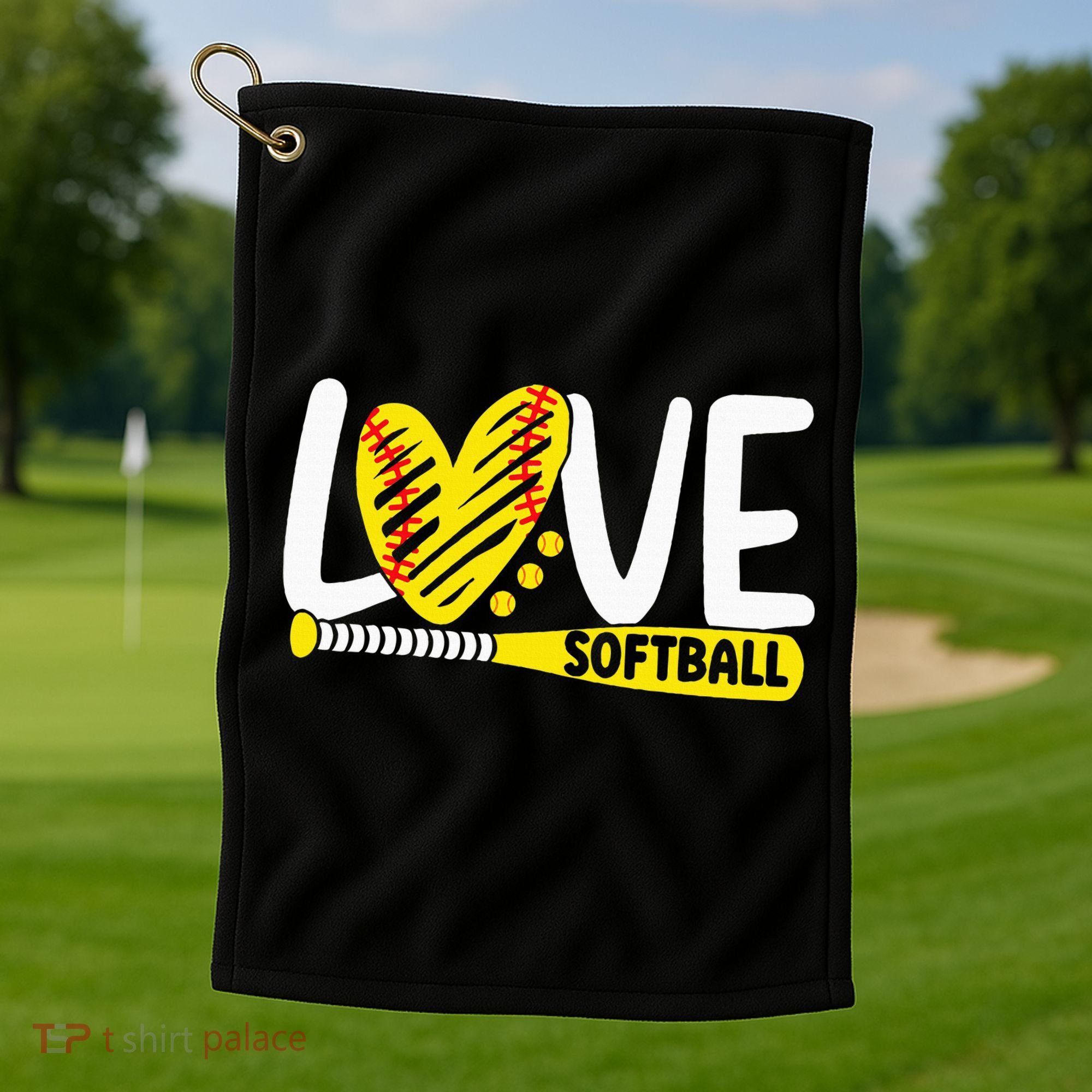 Softball For Love Softball Golf Towel
