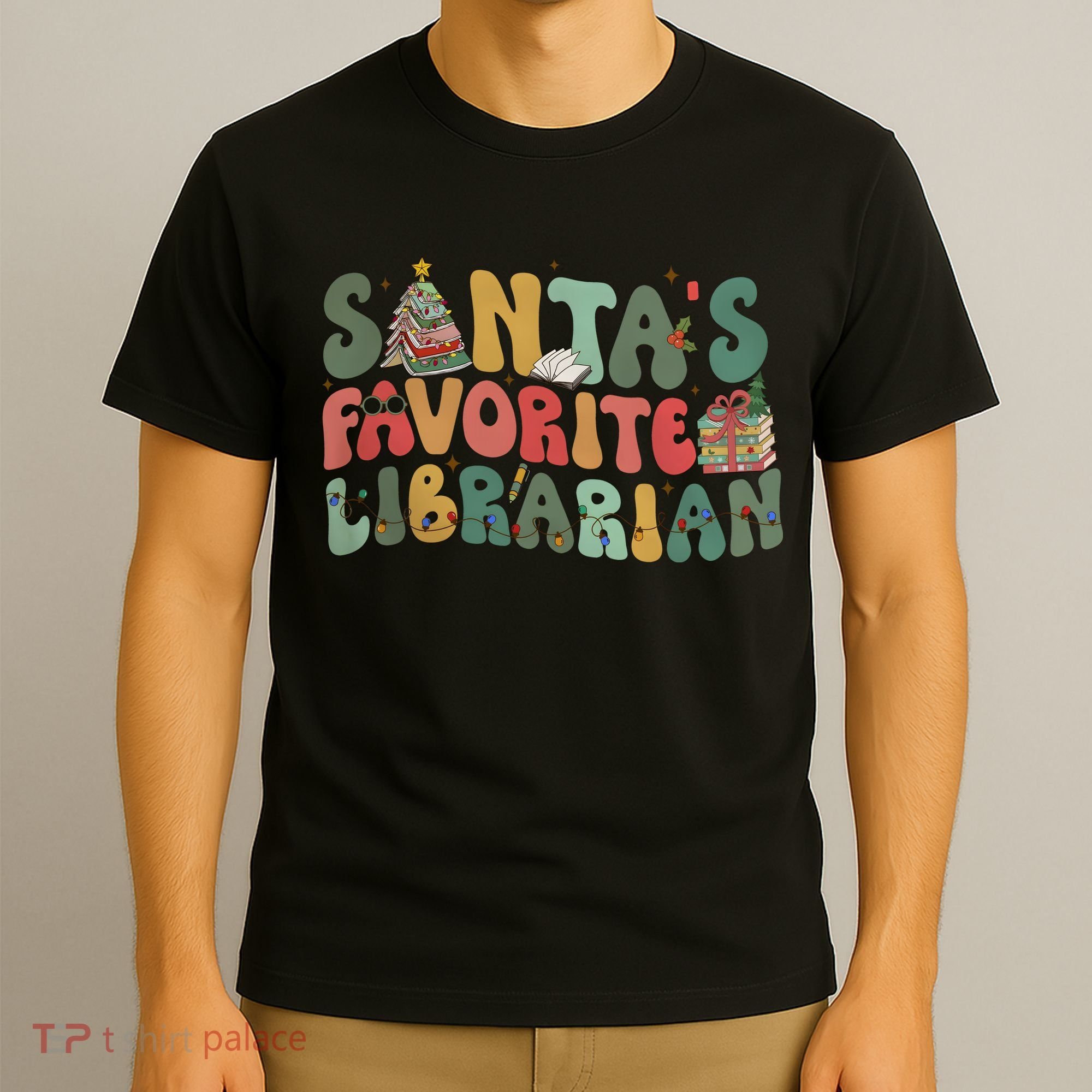Santas Favorite Librarian Christmas Holiday Season T-Shirt