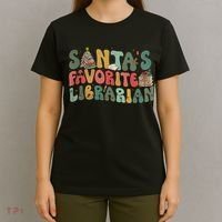 Santas Favorite Librarian Christmas Holiday Season T-Shirt thumb 4