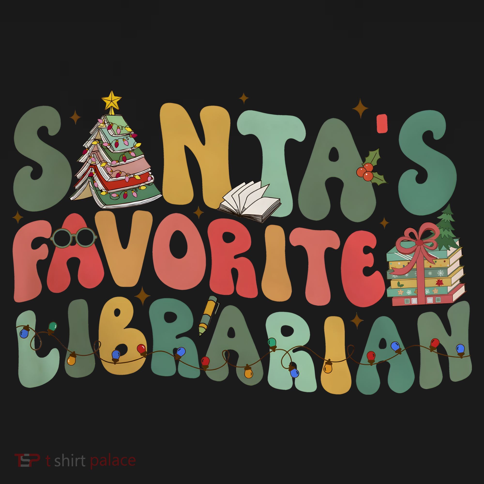Santas Favorite Librarian Christmas Holiday Season Women's Hoodie