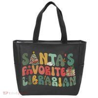 Santas Favorite Librarian Christmas Holiday Season Tote Bag thumb 0