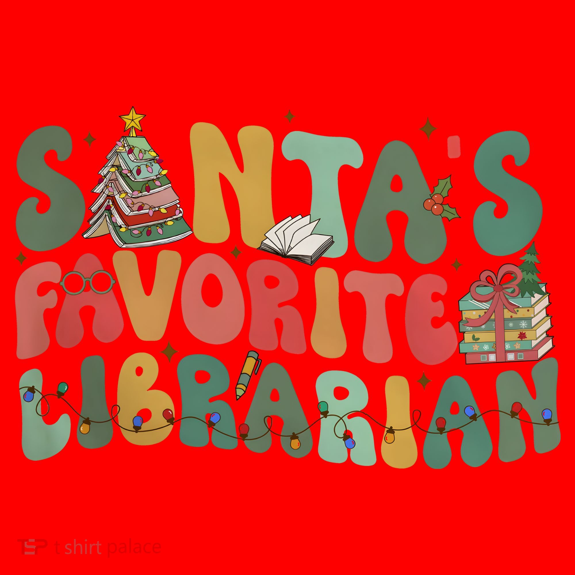 Santas Favorite Librarian Christmas Holiday Season Santa Hat