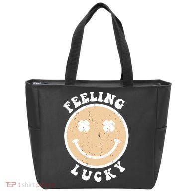 Shamrock Feeling Lucky Retro Smiley Tote Bag