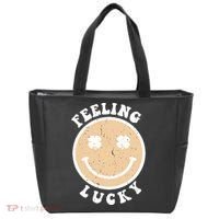 Shamrock Feeling Lucky Retro Smiley Tote Bag thumb 0