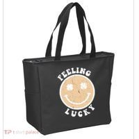 Shamrock Feeling Lucky Retro Smiley Tote Bag thumb 2