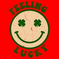 Shamrock Feeling Lucky Retro Smiley Santa Hat thumb 1