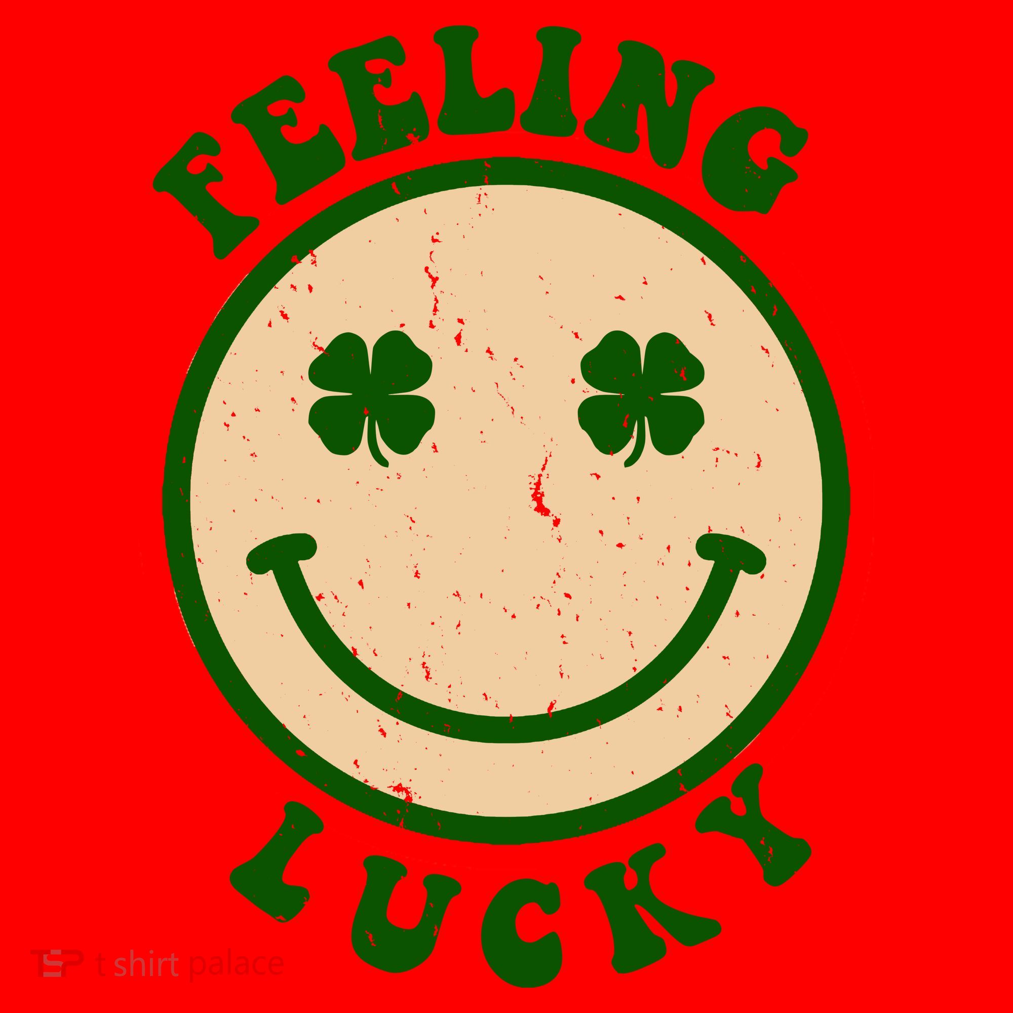 Shamrock Feeling Lucky Retro Smiley Santa Hat