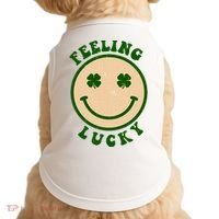 Shamrock Feeling Lucky Retro Smiley Doggie Tank thumb 0