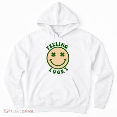 Shamrock Feeling Lucky Retro Smiley Hoodie