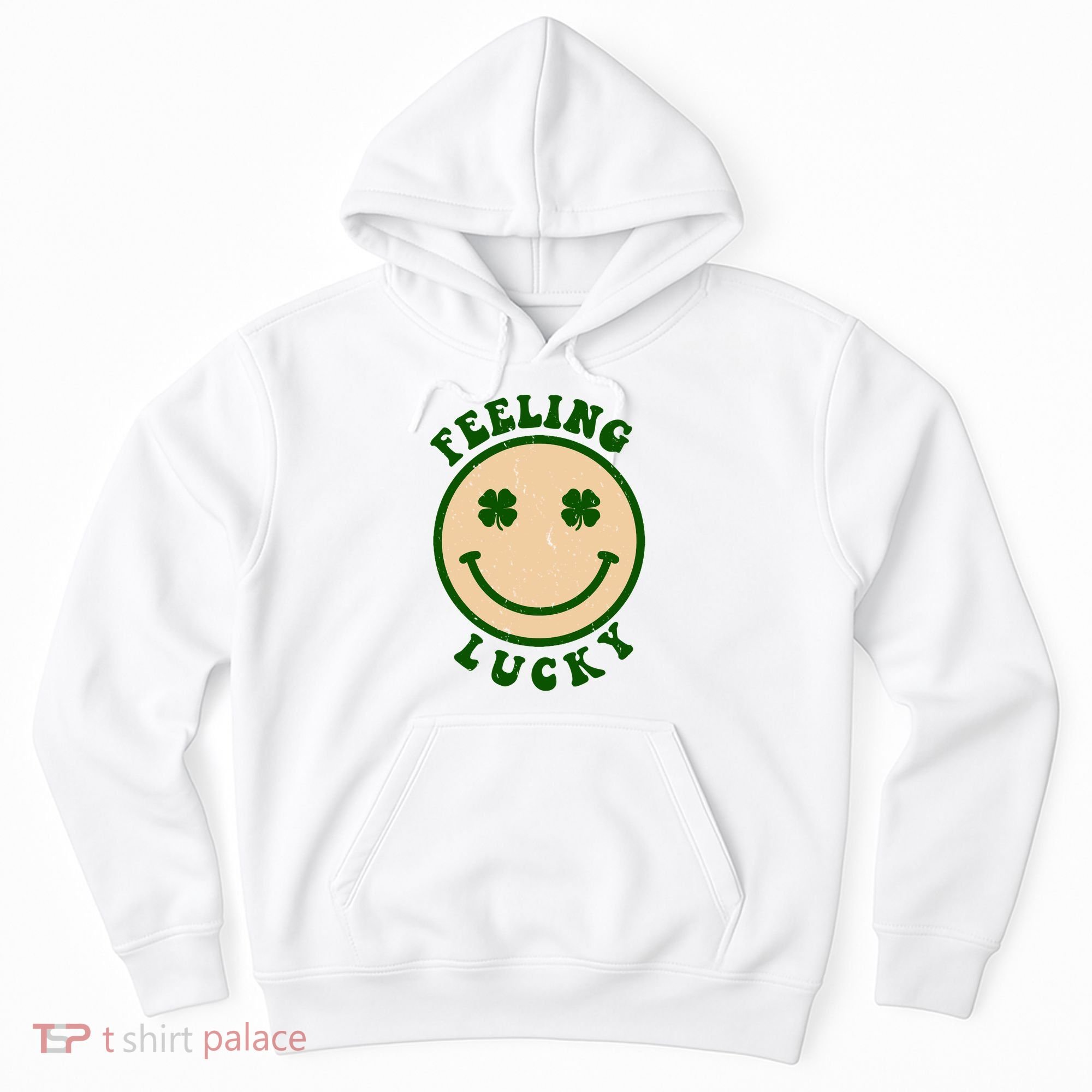 Shamrock Feeling Lucky Retro Smiley Hoodie