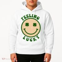 Shamrock Feeling Lucky Retro Smiley Hoodie thumb 2
