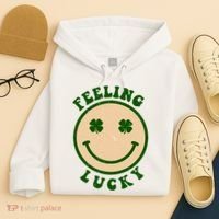Shamrock Feeling Lucky Retro Smiley Hoodie thumb 4