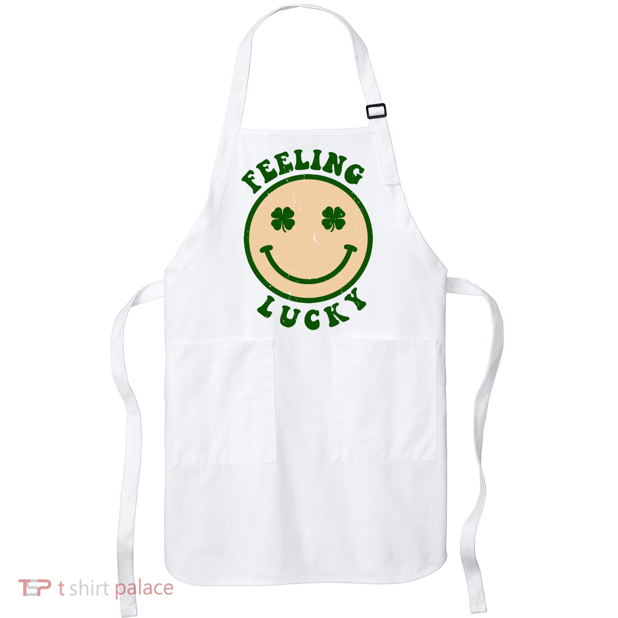 Shamrock Feeling Lucky Retro Smiley Apron