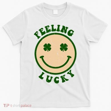 Shamrock Feeling Lucky Retro Smiley T-Shirt