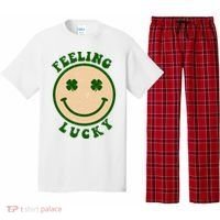 Shamrock Feeling Lucky Retro Smiley Pajama Set thumb 0