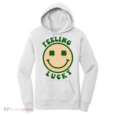 Shamrock Feeling Lucky Retro Smiley Women's Hoodie