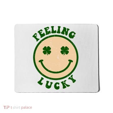 Shamrock Feeling Lucky Retro Smiley Mousepad