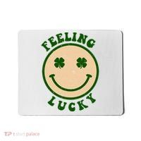 Shamrock Feeling Lucky Retro Smiley Mousepad thumb 0