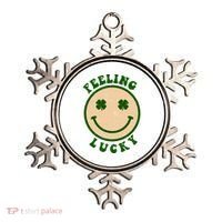 Shamrock Feeling Lucky Retro Smiley Ornament thumb 0