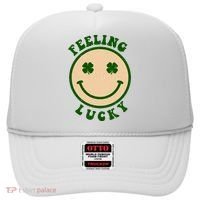 Shamrock Feeling Lucky Retro Smiley Hat thumb 0