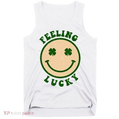 Shamrock Feeling Lucky Retro Smiley Tank Top