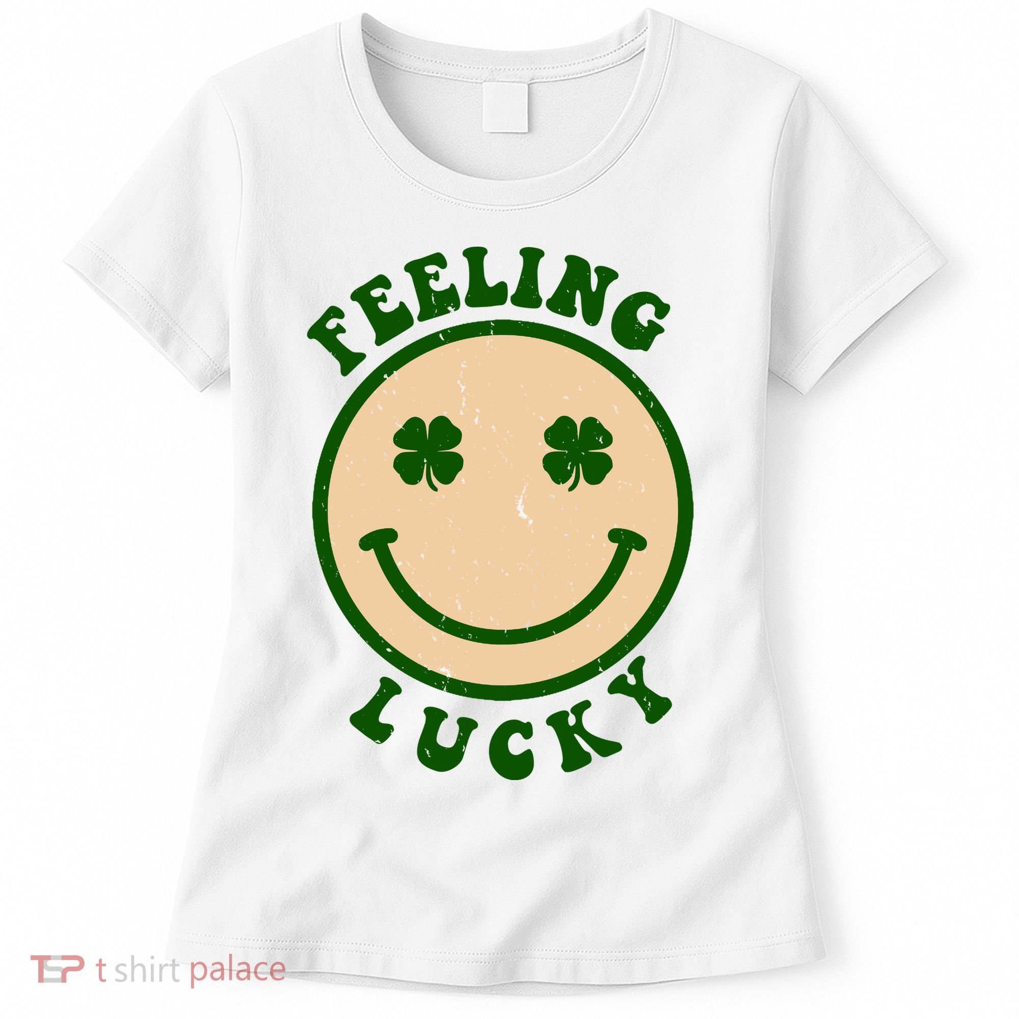 Shamrock Feeling Lucky Retro Smiley Women's T-Shirt
