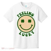 Shamrock Feeling Lucky Retro Smiley Kids T-Shirt thumb 0
