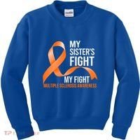 Sister's Fight My Fight Multiple Sclerosis Ms Warrior Gift Kids Sweatshirt thumb 0