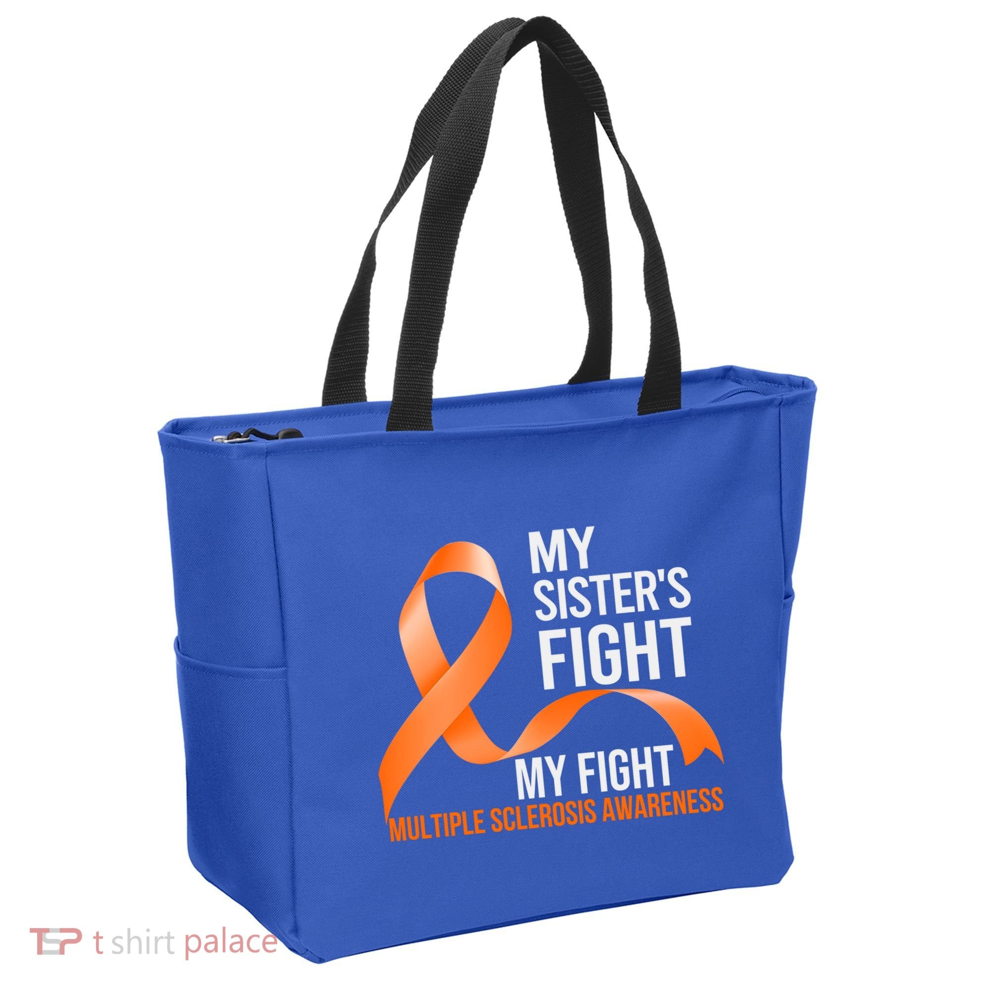 Sister's Fight My Fight Multiple Sclerosis Ms Warrior Gift Tote Bag