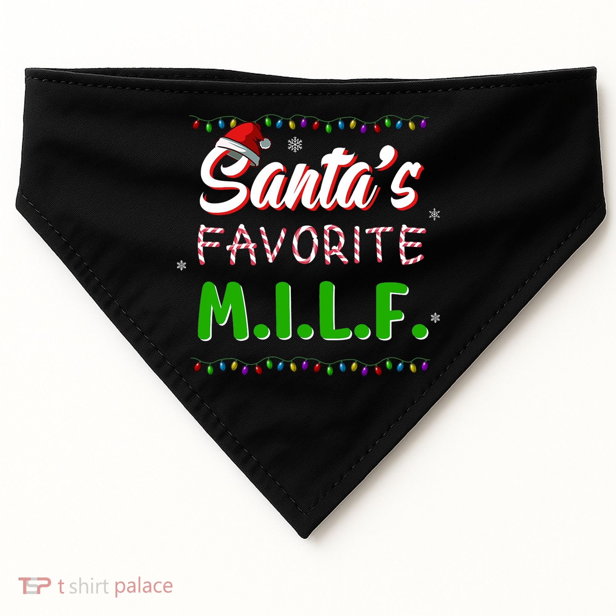 SantaS Favorite Milf Christmas Santa Hat Light USA-Made Doggie Bandana