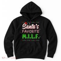 SantaS Favorite Milf Christmas Santa Hat Light Hoodie thumb 0