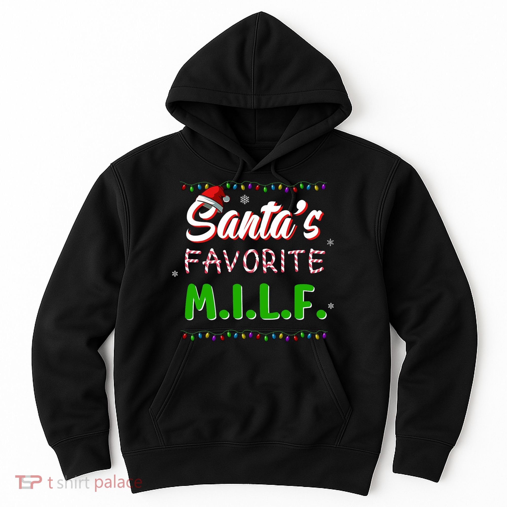 SantaS Favorite Milf Christmas Santa Hat Light Hoodie