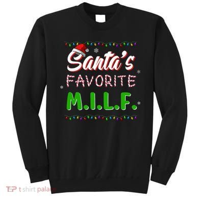 SantaS Favorite Milf Christmas Santa Hat Light Sweatshirt