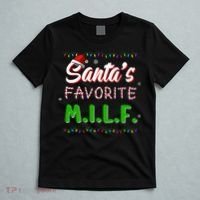 SantaS Favorite Milf Christmas Santa Hat Light T-Shirt thumb 5