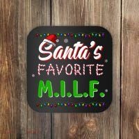 SantaS Favorite Milf Christmas Santa Hat Light Coaster thumb 0