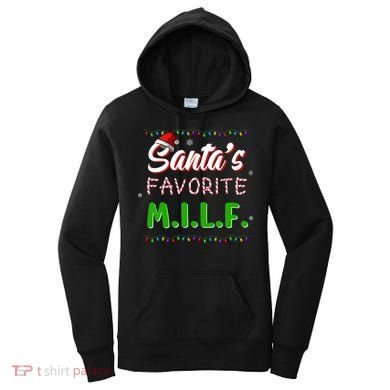 SantaS Favorite Milf Christmas Santa Hat Light Women's Hoodie
