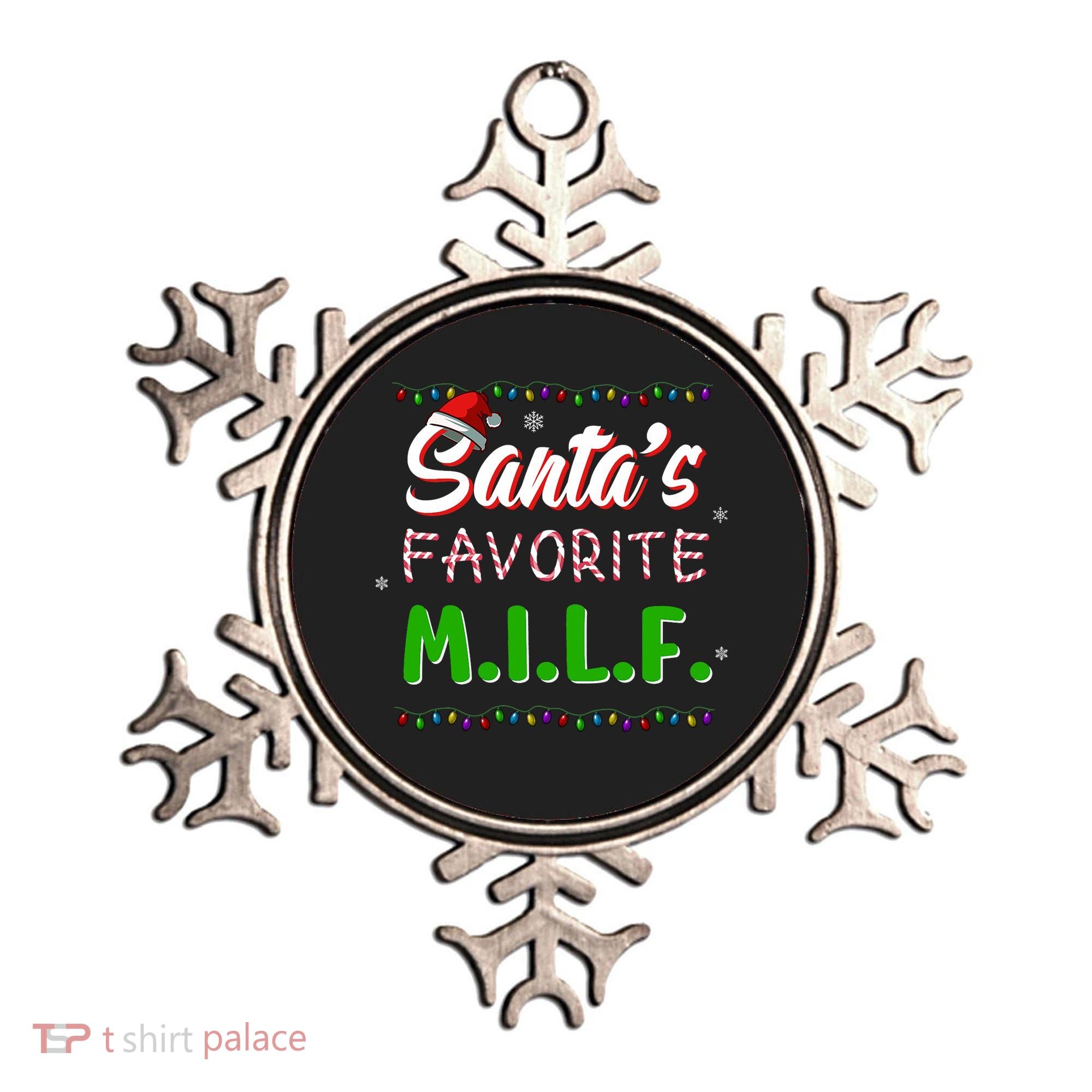 SantaS Favorite Milf Christmas Santa Hat Light Ornament