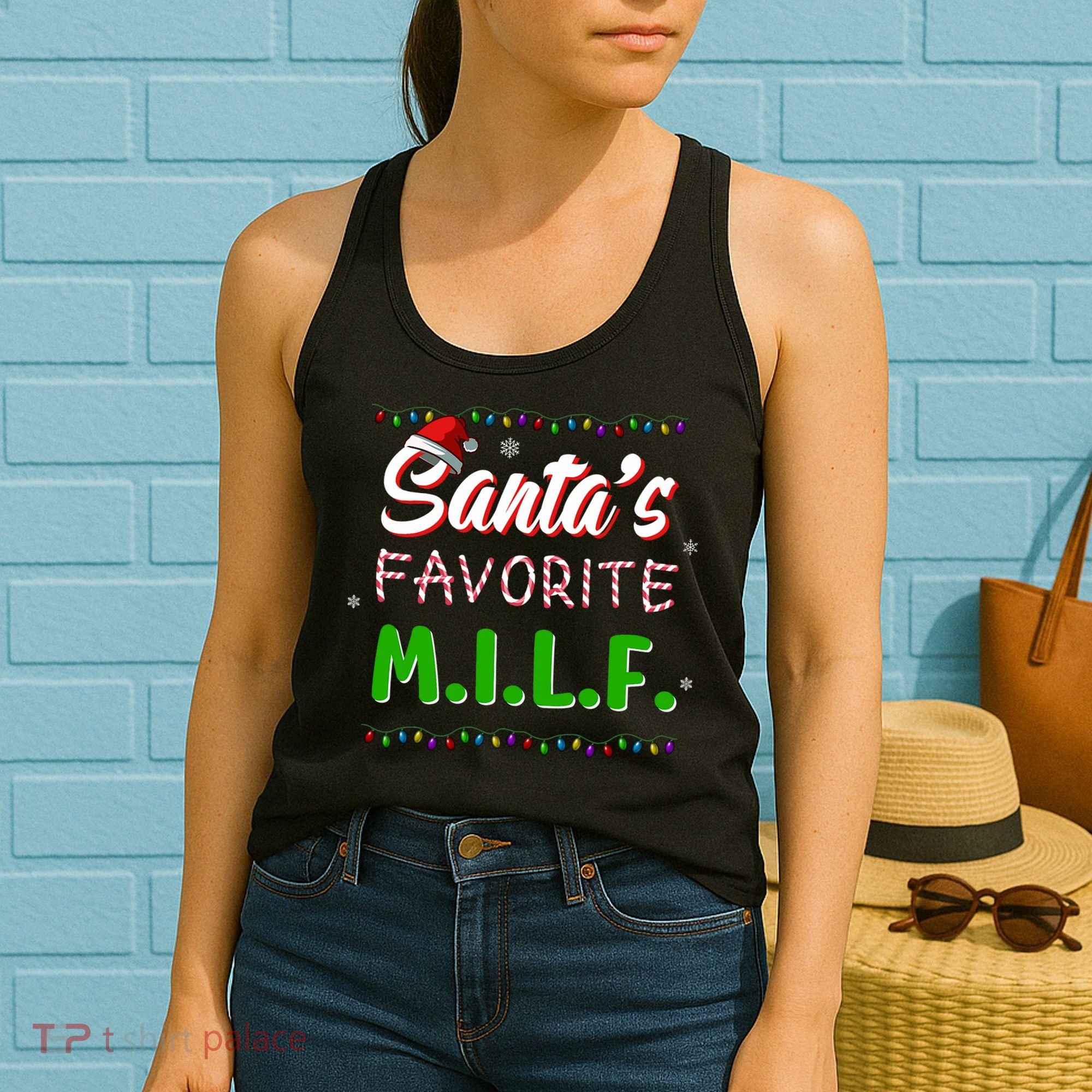 SantaS Favorite Milf Christmas Santa Hat Light Women's Tank Top