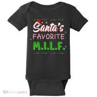 SantaS Favorite Milf Christmas Santa Hat Light Baby Bodysuit thumb 0