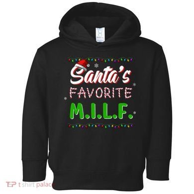 SantaS Favorite Milf Christmas Santa Hat Light Toddler Hoodie