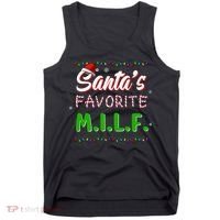 SantaS Favorite Milf Christmas Santa Hat Light Tank Top thumb 0
