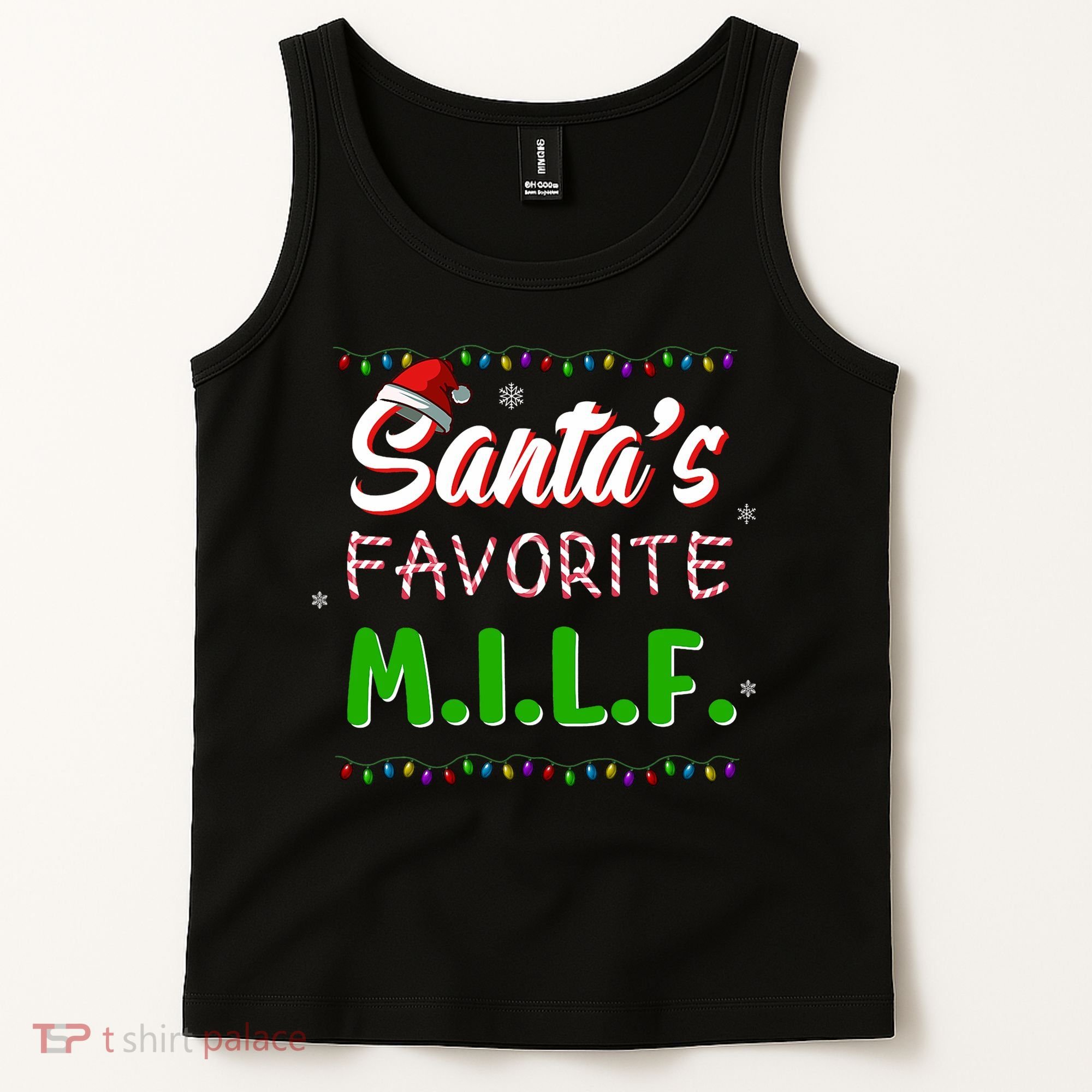 SantaS Favorite Milf Christmas Santa Hat Light Tank Top