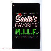 SantaS Favorite Milf Christmas Santa Hat Light Golf Towel thumb 0