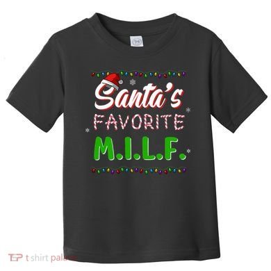 SantaS Favorite Milf Christmas Santa Hat Light Toddler T-Shirt