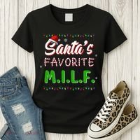 SantaS Favorite Milf Christmas Santa Hat Light Women's T-Shirt thumb 3