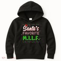 SantaS Favorite Milf Christmas Santa Hat Light Kids Hoodie thumb 0