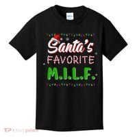 SantaS Favorite Milf Christmas Santa Hat Light Kids T-Shirt thumb 0