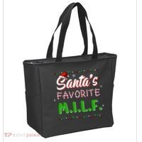 SantaS Favorite Milf Christmas Santa Hat Light Tote Bag thumb 2