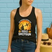 S Funny My Catahoula Leopard Dog Rides Shotgun Halloween Vneck Women's Tank Top thumb 2
